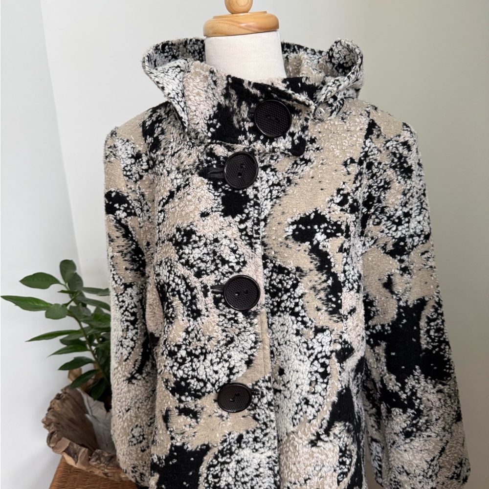 Vintage A. Silver Mod Wool Patchwork Coat Size 46… - image 8